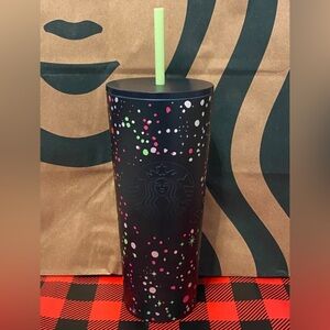 ✨Starbucks Holiday 2021 Green Confetti Polka Dots Venti 24oz Stainless Steel Cup
